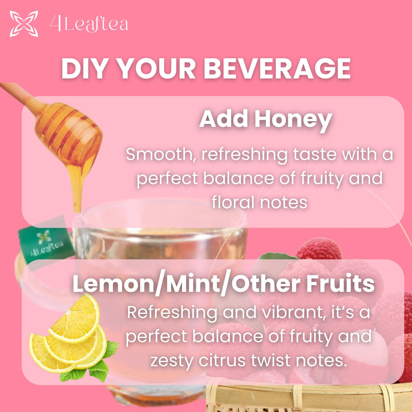 [TAWARAN PELANCARAN] 4Leaftea Golden Lychee – Premium Lychee Black Tea with Real Lychee Fruit