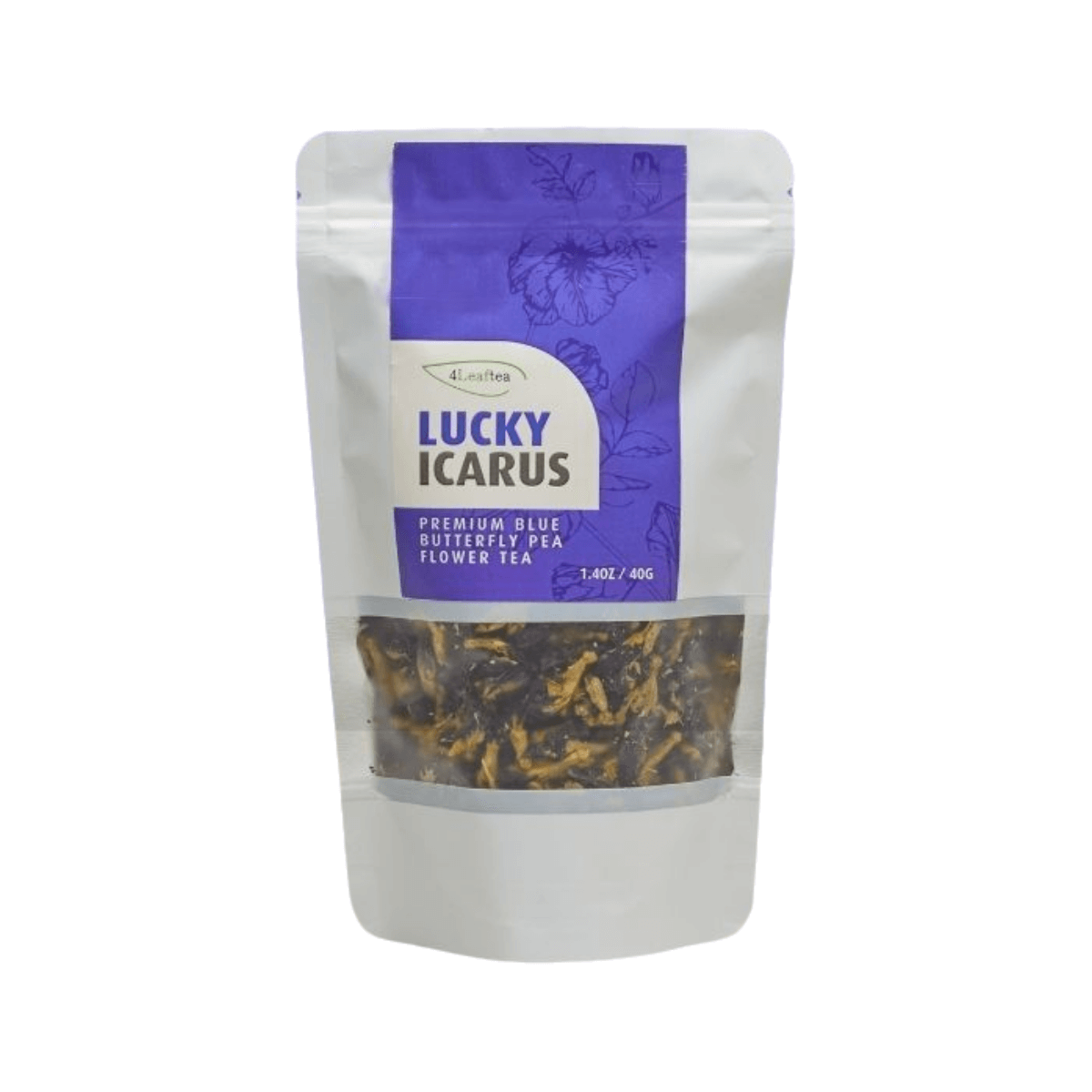 4Leaftea Lucky Icarus Premium Natural Blue Butterfly Pea Flower Tea