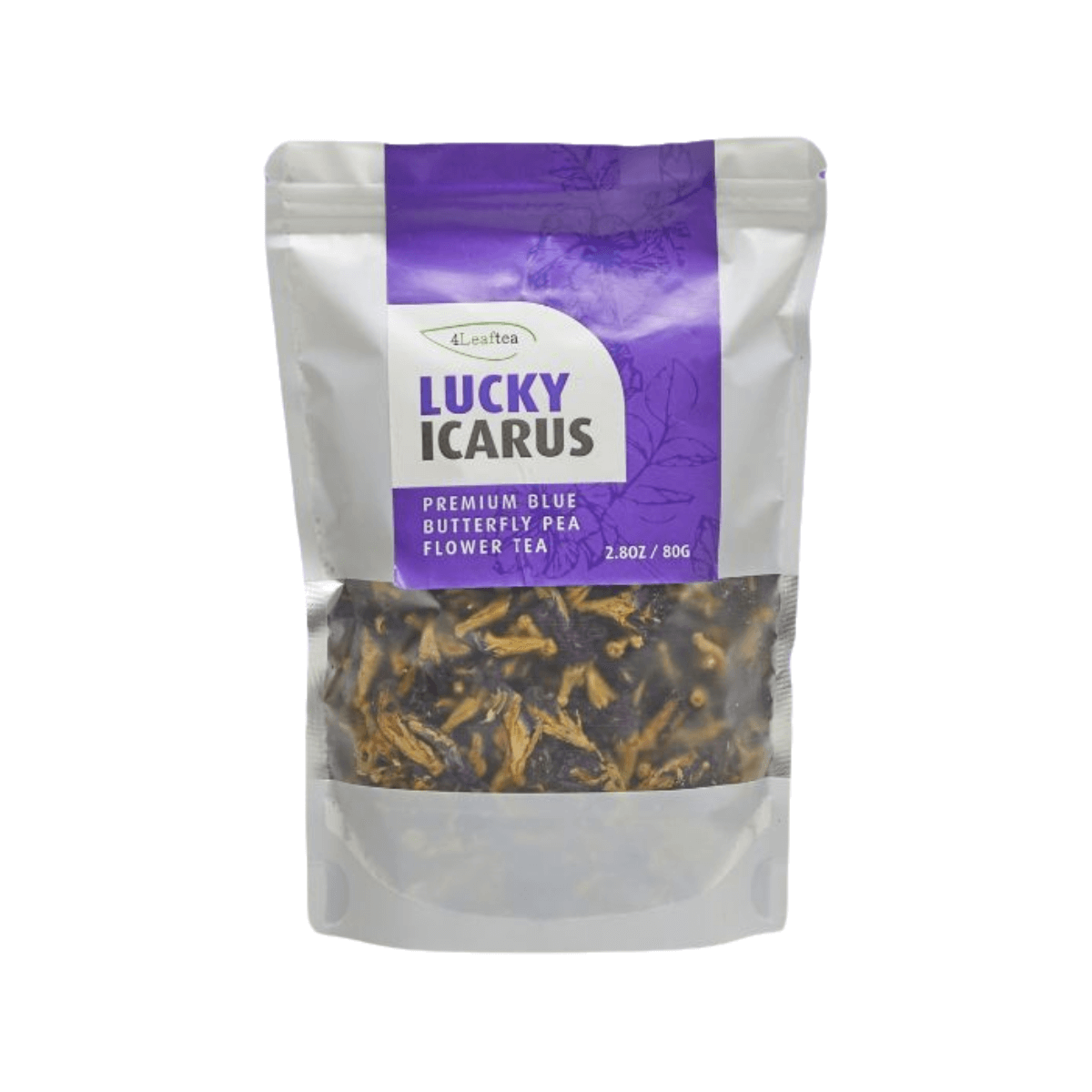 4Leaftea Lucky Icarus Premium Natural Blue Butterfly Pea Flower Tea